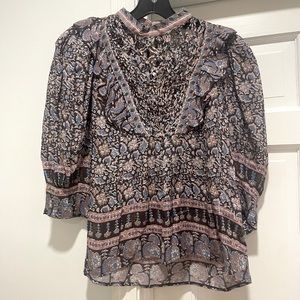 Sea New York Amiki Puff Sleeve Print Top